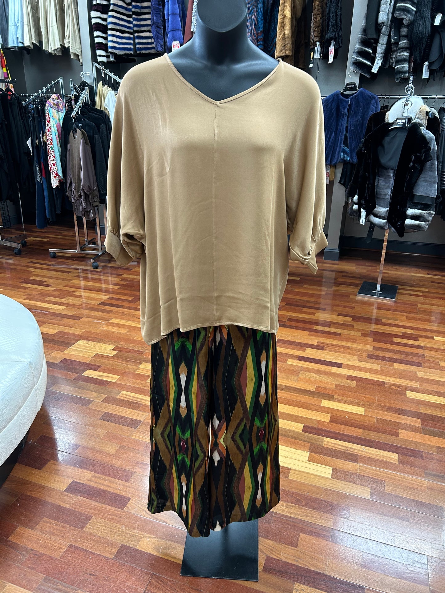 Suzy D London Rayna Satin Print Palazzo Pant