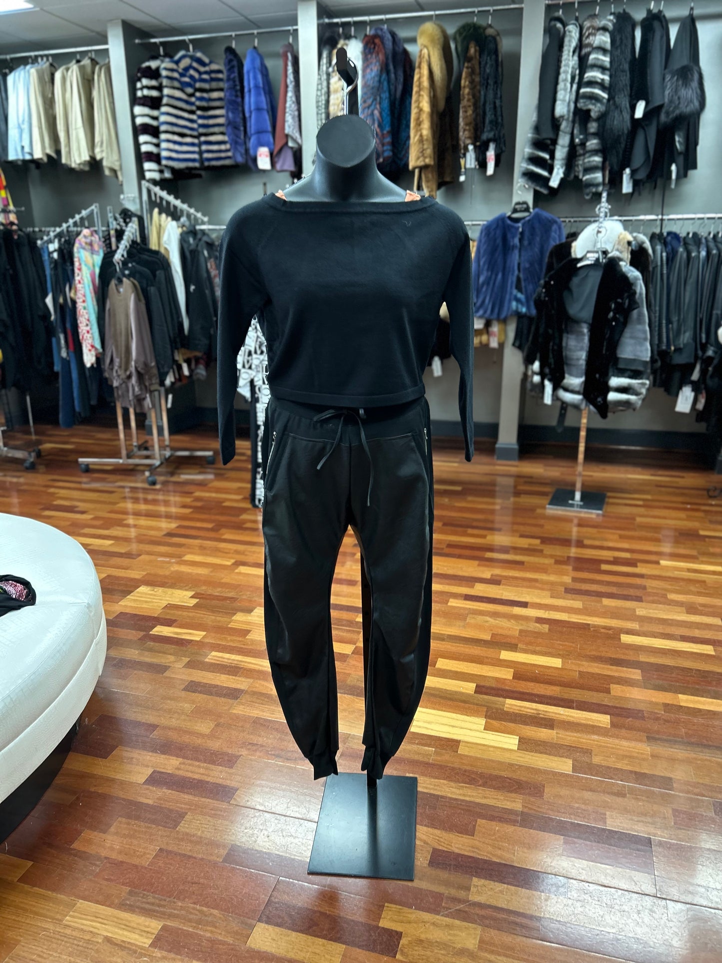 Suzy D London Vegan Leather Mix Ultimate Joggers Pants