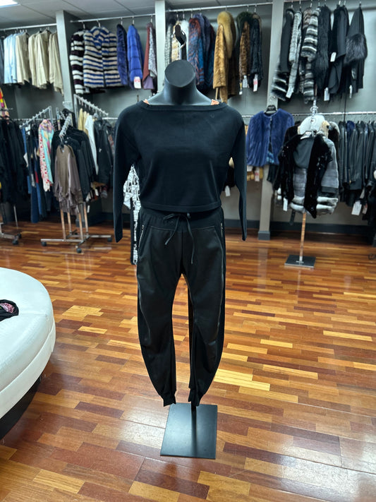 Suzy D London Vegan Leather Mix Ultimate Joggers Pants