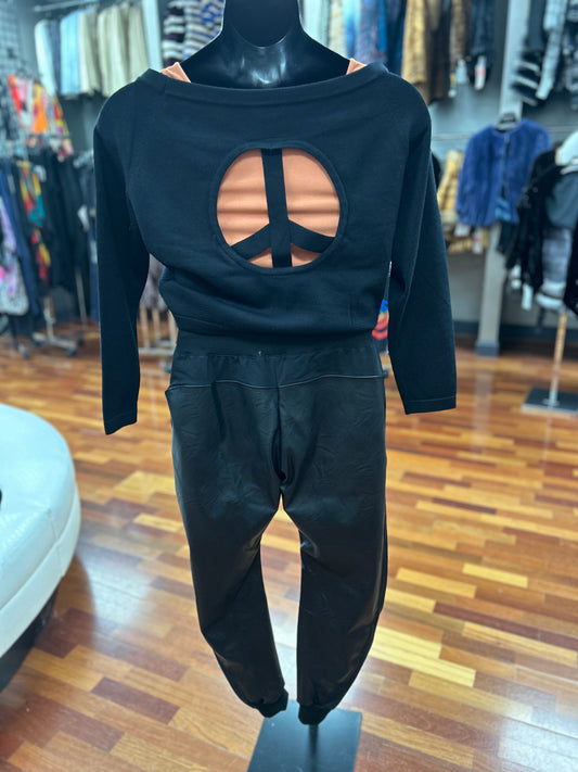 Suzy D London Vegan Leather Mix Ultimate Joggers Pants