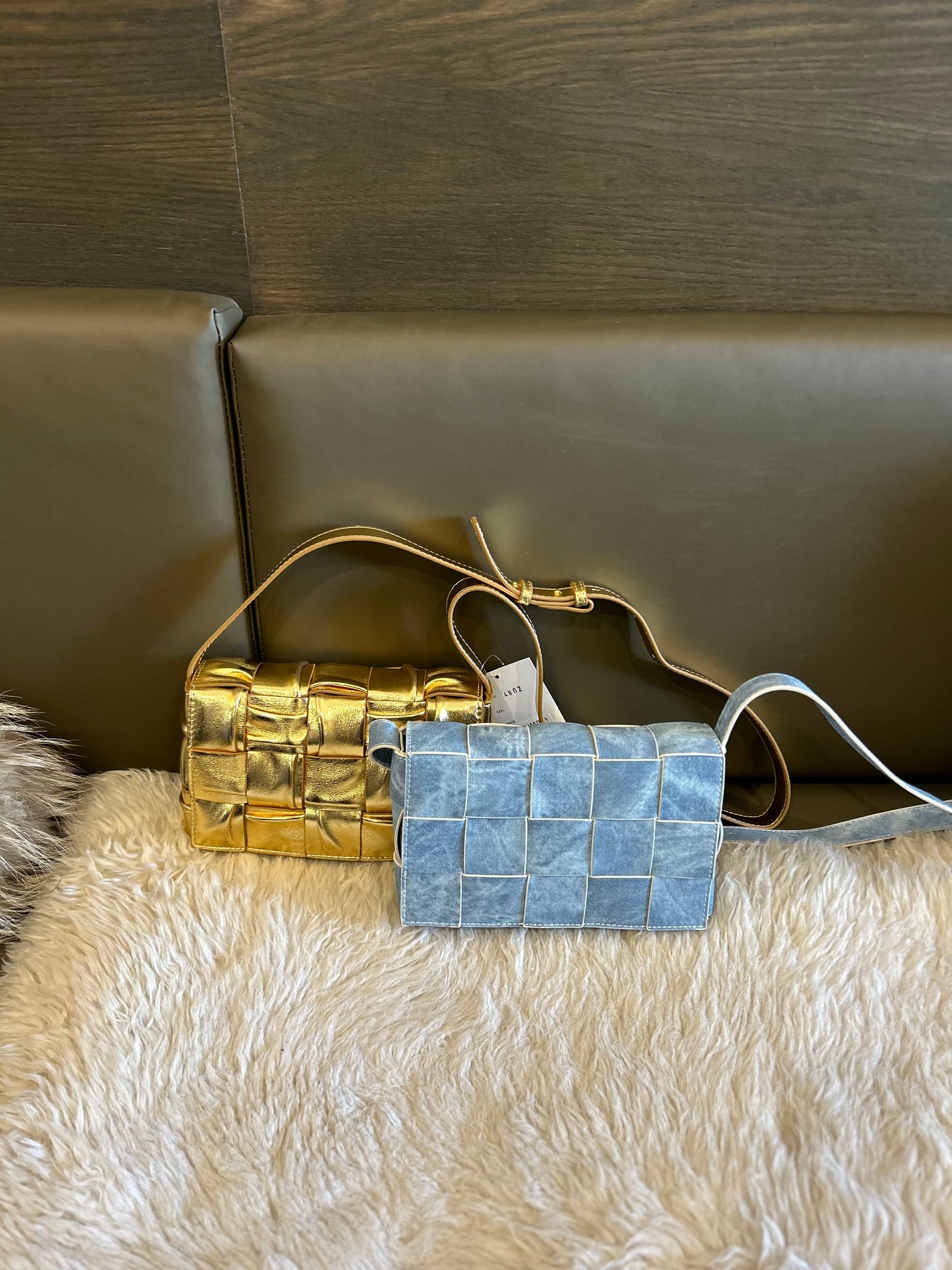 Inzi by High Fashion Woven Crossbody Bag