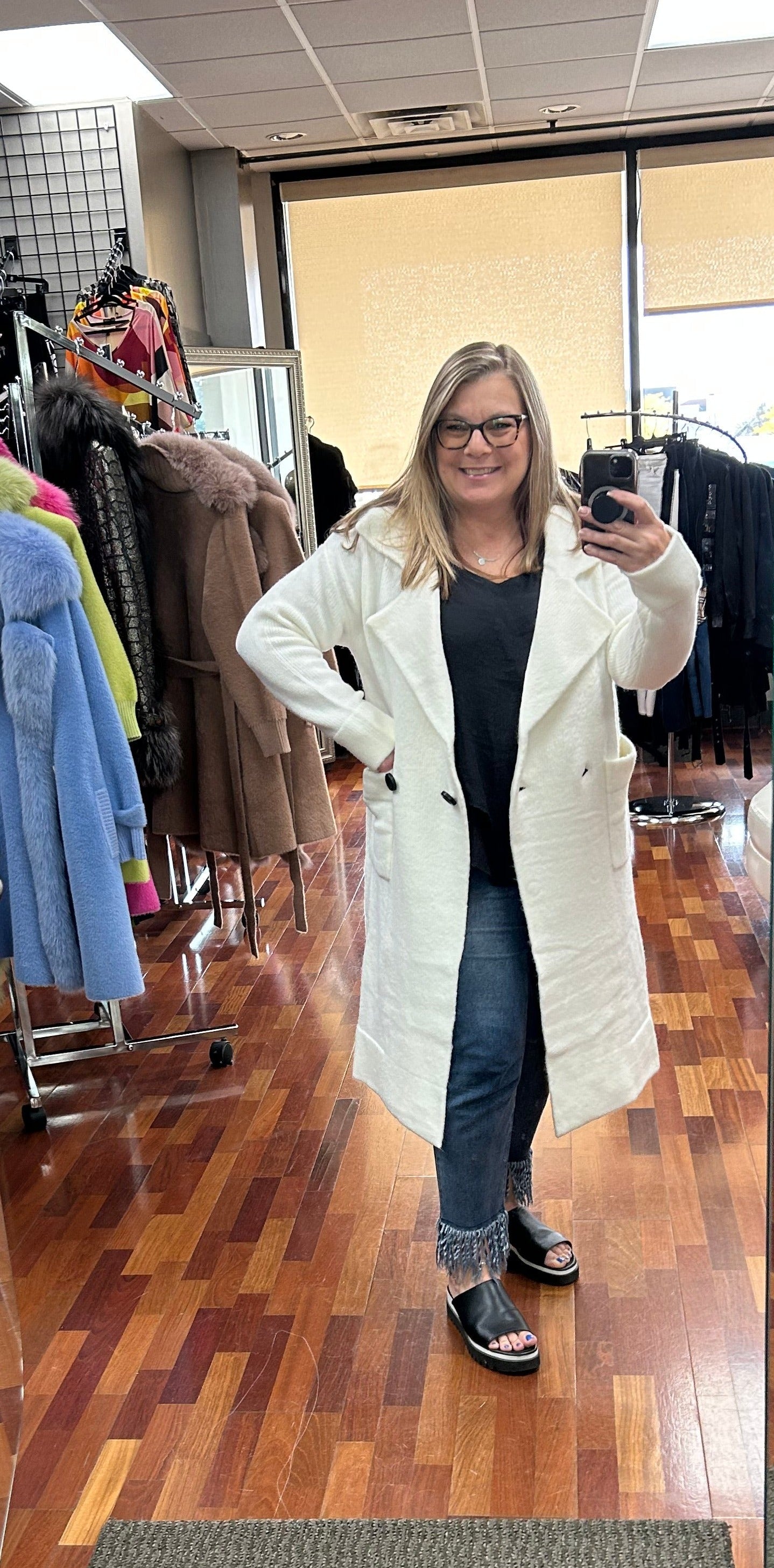Muche et Muchette Harvey Maxi Sweater Jacket w/ front pocket One Size Fits 0-12
