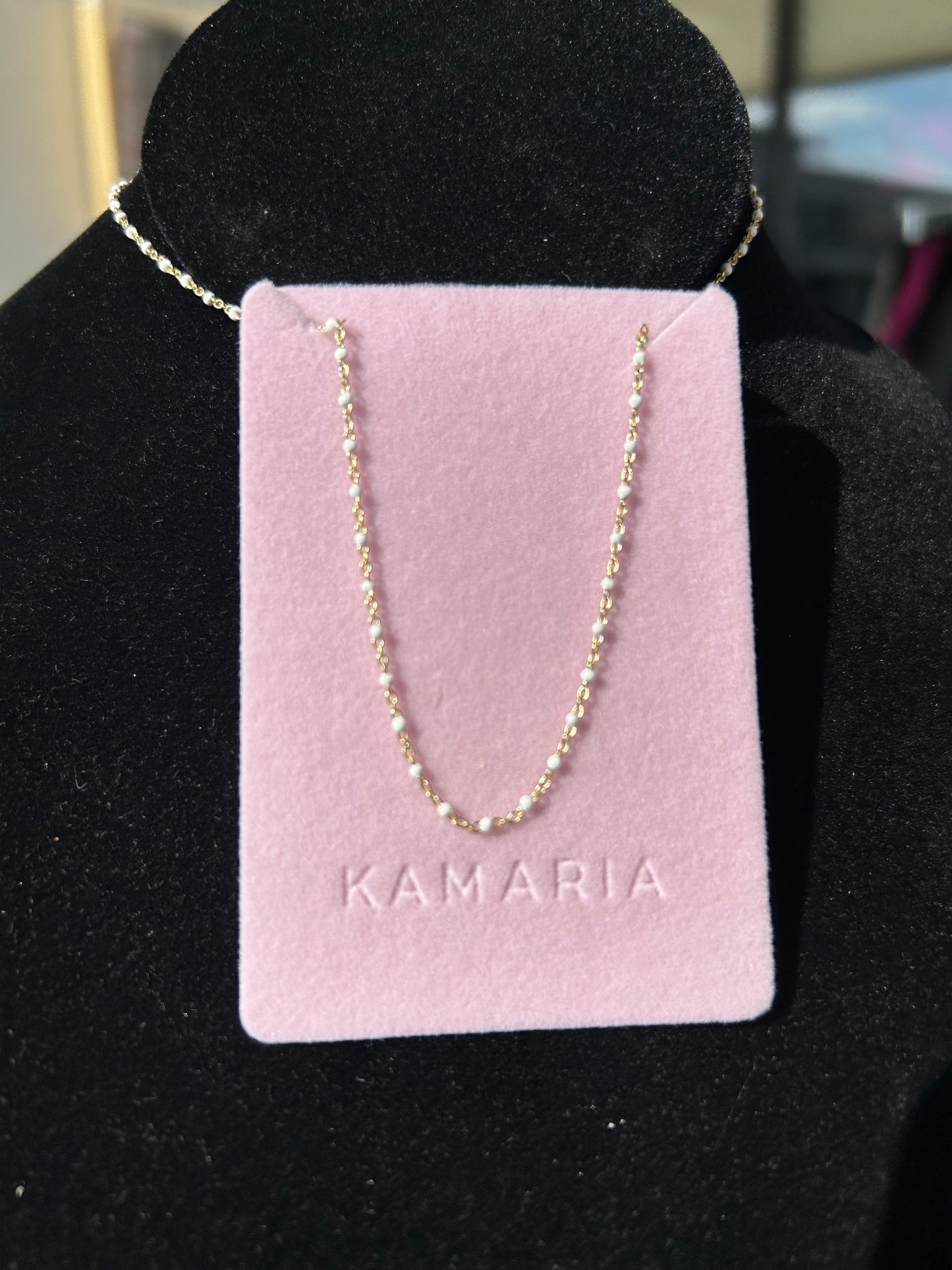 Kamaria Enamel Beaded Chain Necklace