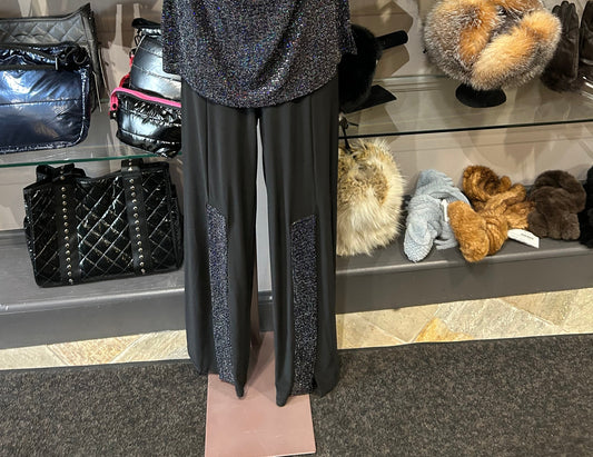 Last Tango Multi Glitter Slit Front Pant Party Wear Bottoms