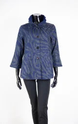 Samuel Dong Laser cut Stretch Black and Denim Jacket