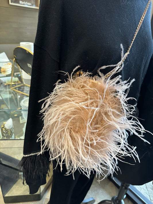 Inzi by High Fashion Feather and Crossbody Bag