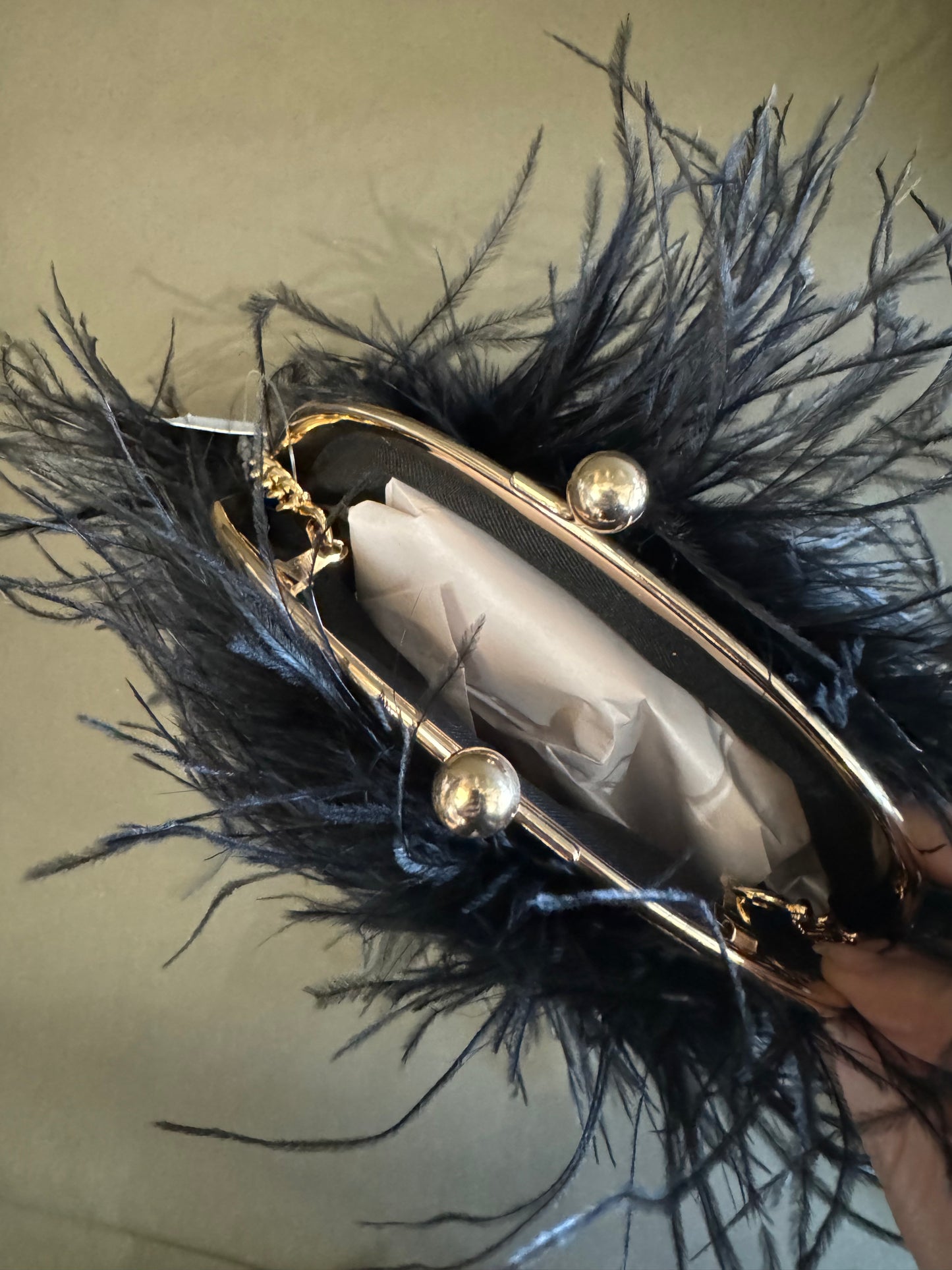 Inzi by High Fashion Feather and Crossbody Bag