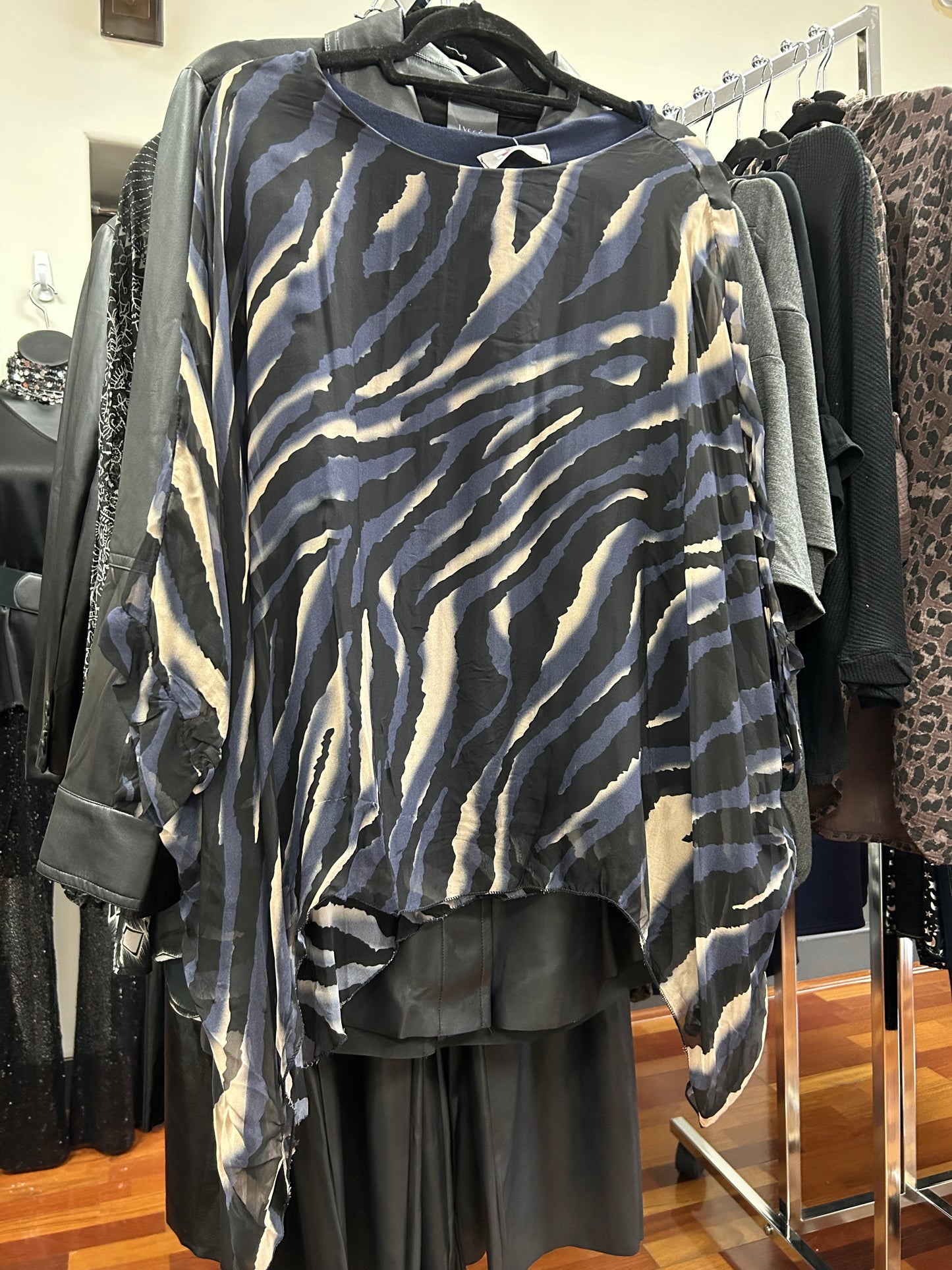 Tina Stephens Made in Italy Sofia Silk Kaftan Top One Size