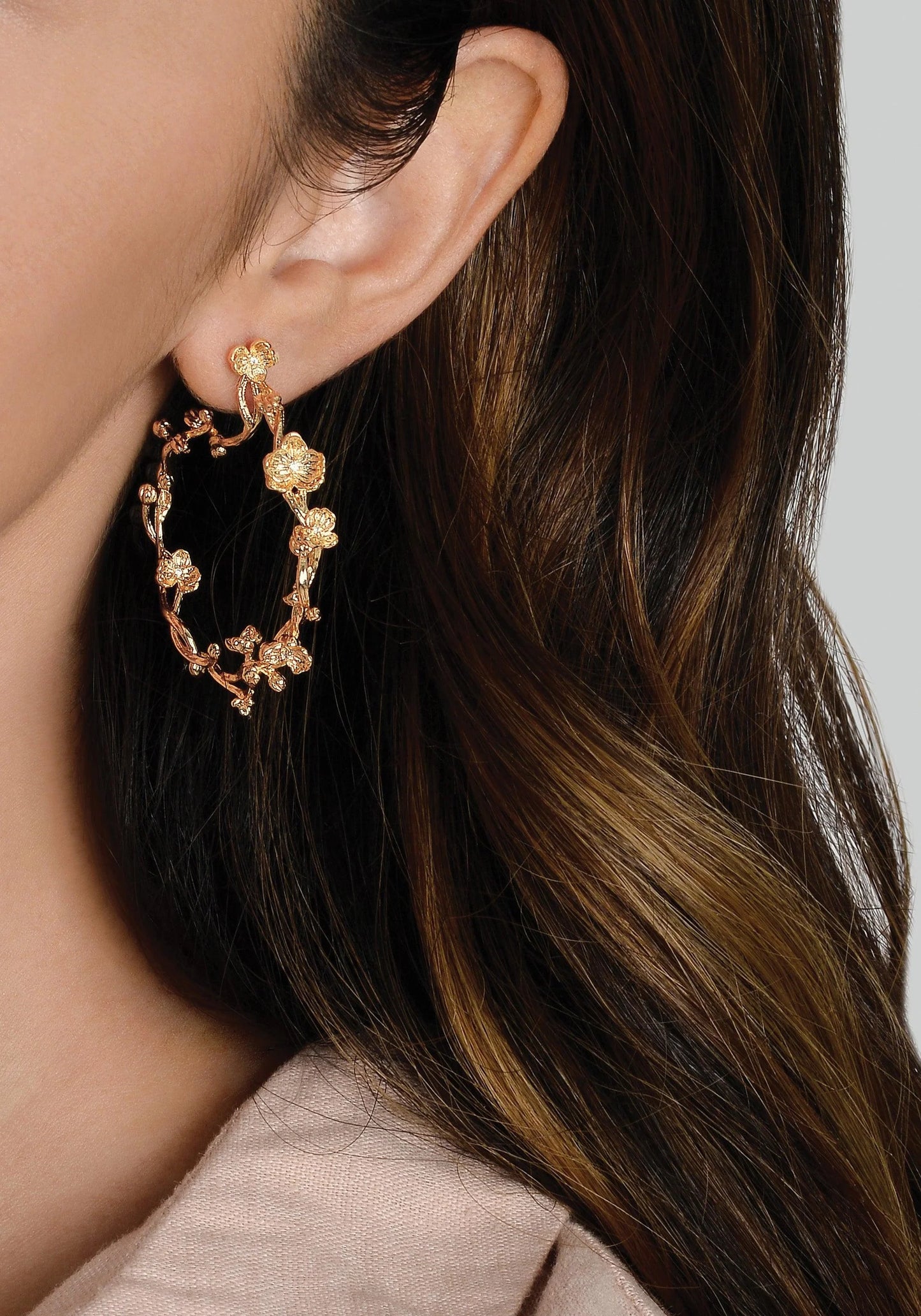 Anabel Aram Orchid Hoop Earrings
