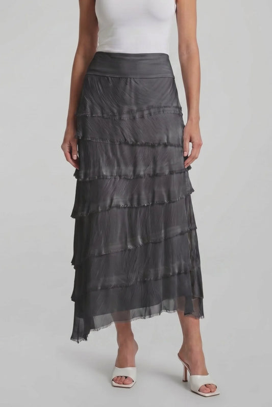 Tina Stephens Elisa Silk Ruffle Skirt One Size Fits