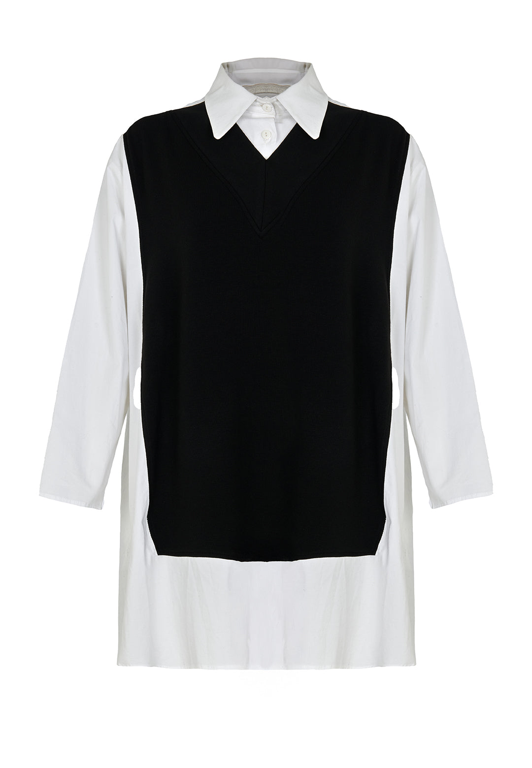 Kozan Black and White Obsidian Beckham Tunic Top