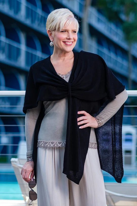 Tina Stephens Made in Italy Aliya Multi Way Cotton Wrap One Size