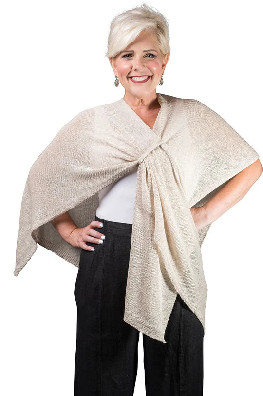 Tina Stephens Made in Italy Aliya Multi Way Cotton Wrap One Size