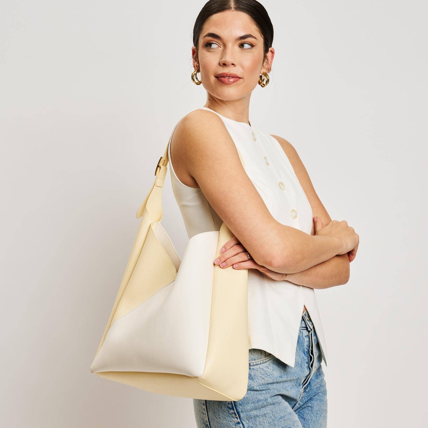 Moda Luxe Black/White Frankie Hobo Handbag