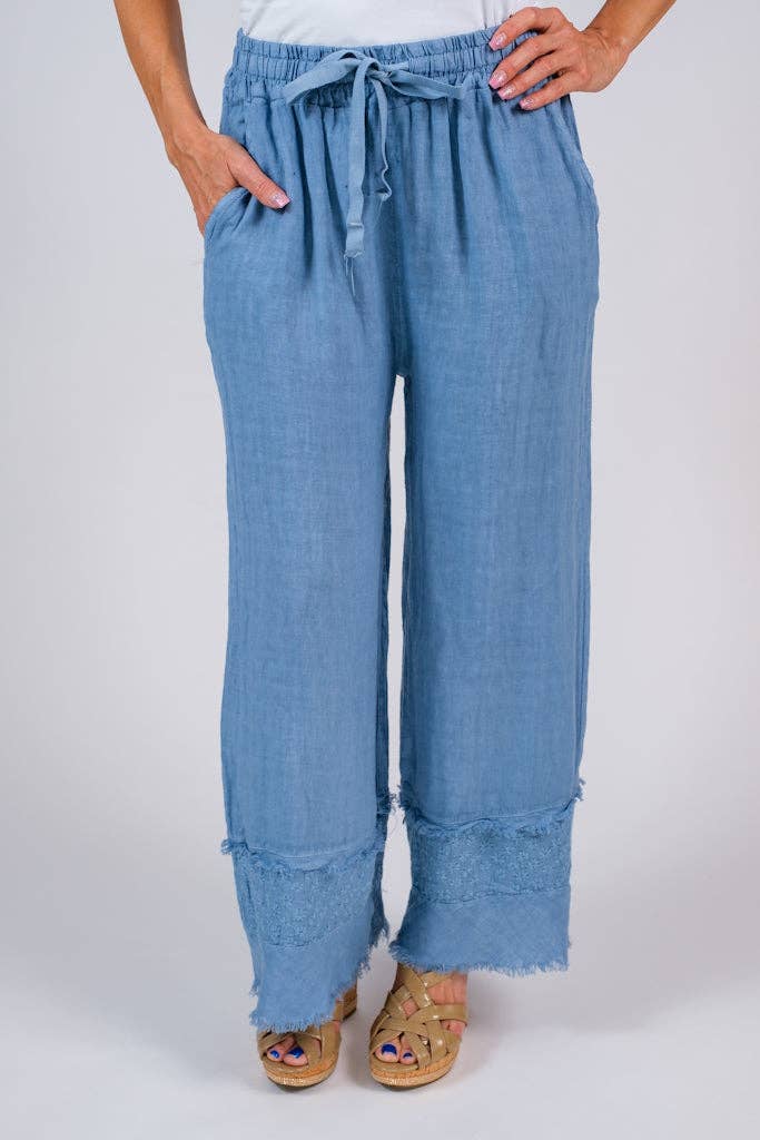 TINA Stephens Arti Linen Embroidered Pant