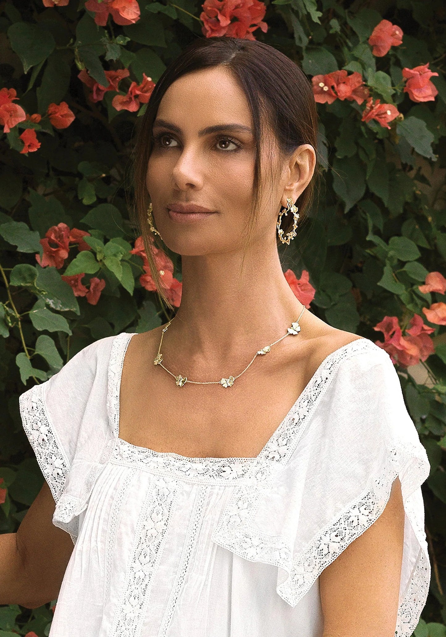 Anabel Aram Orchid Hoop Earrings