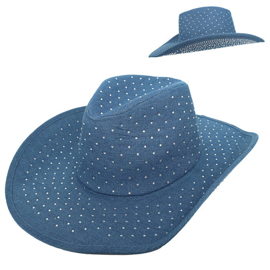 SP SophiaFashion Rhinestone Jeweled Cow Boy Hat