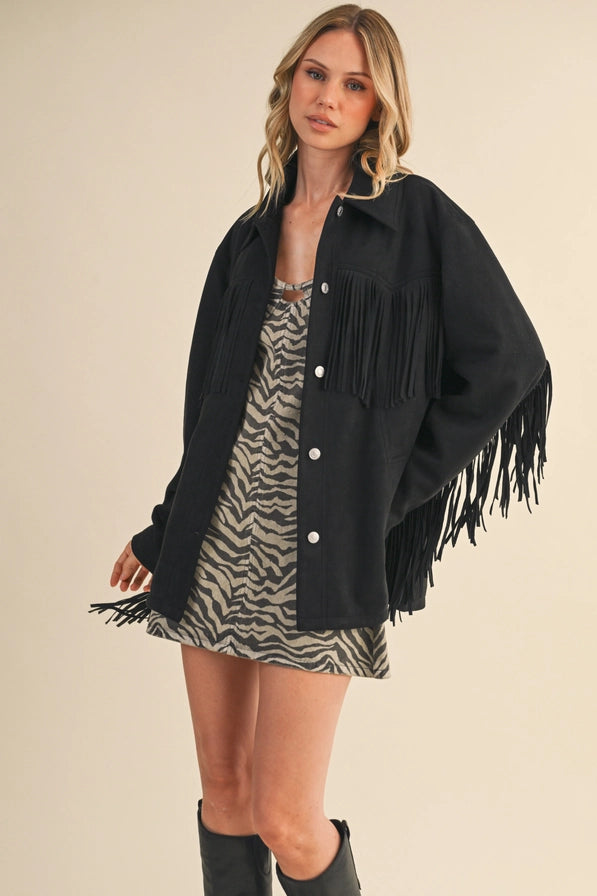 Klesis Suede Fringe Oversided Jacket