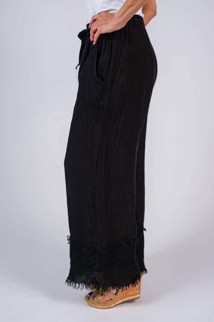 TINA Stephens Arti Linen Embroidered Pant