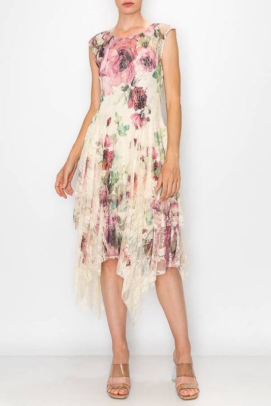 Origami Apparel Big Rose Lace Dress