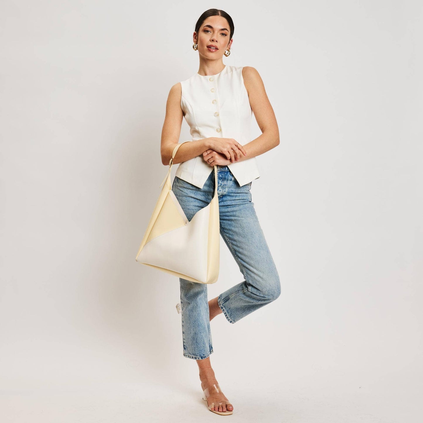 Moda Luxe Black/White Frankie Hobo Handbag