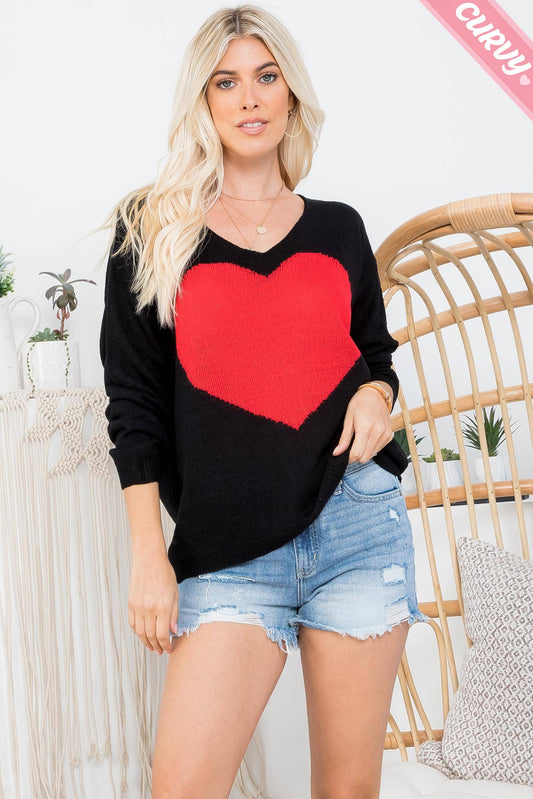 Sweet Lovely by Jen Plus Size Heart Sweater