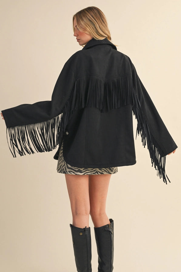 Klesis Suede Fringe Oversided Jacket