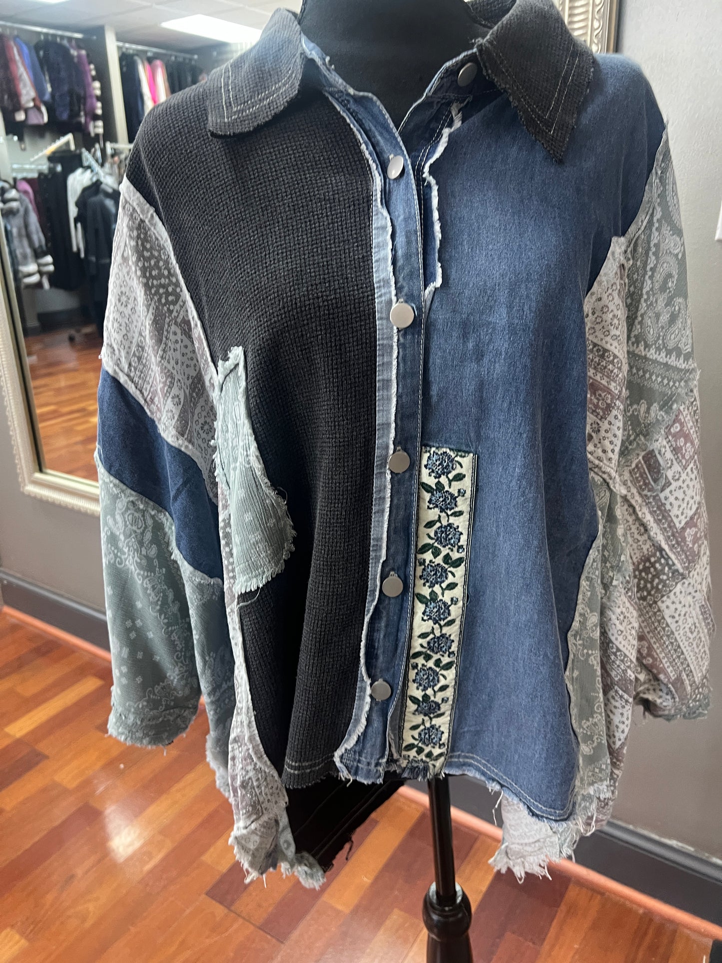 POL Black Multi Collared Shirt