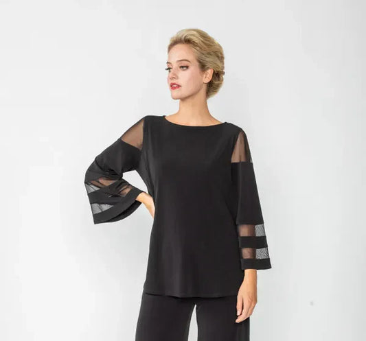 IC Collection Tunic with Mesh Trim and Pockets Top