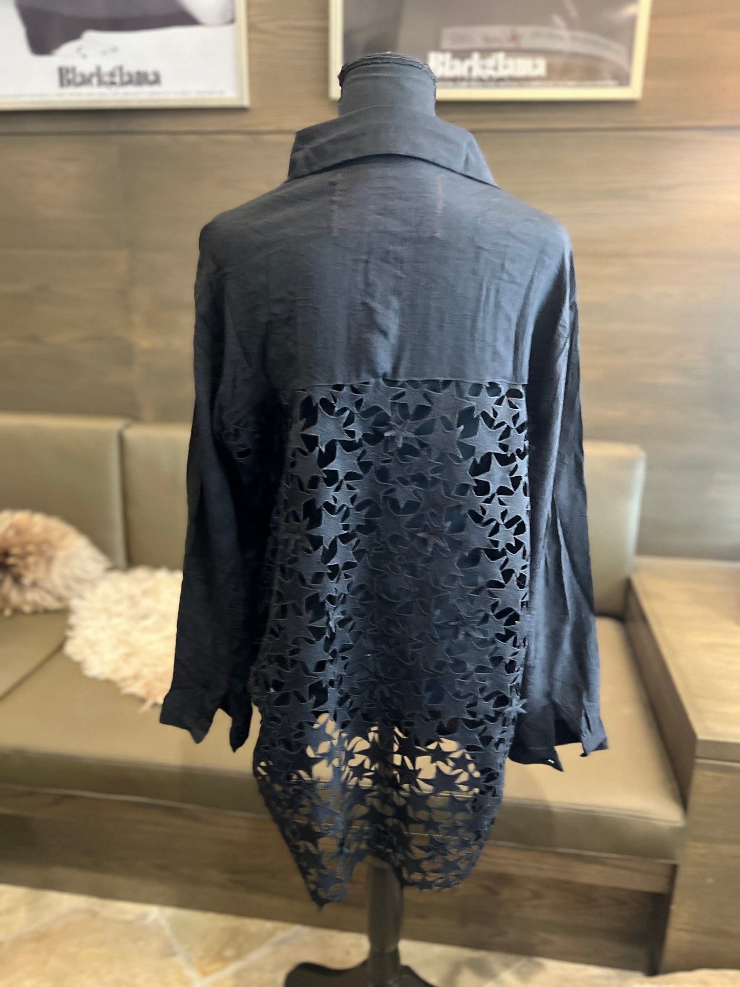 Hello Gorgeous Georgia Star Lace Button Down Shirt