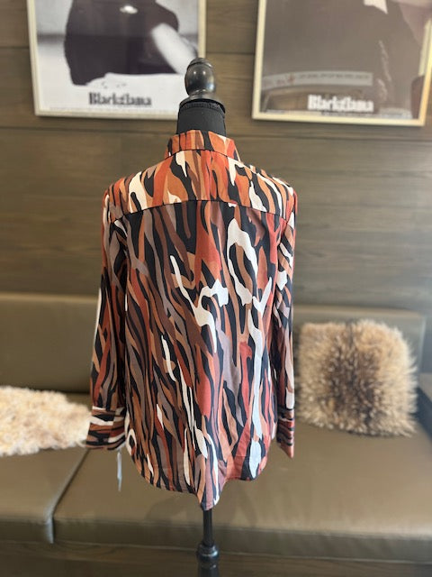 Insight Multi Earth Tone Crepe Blouse