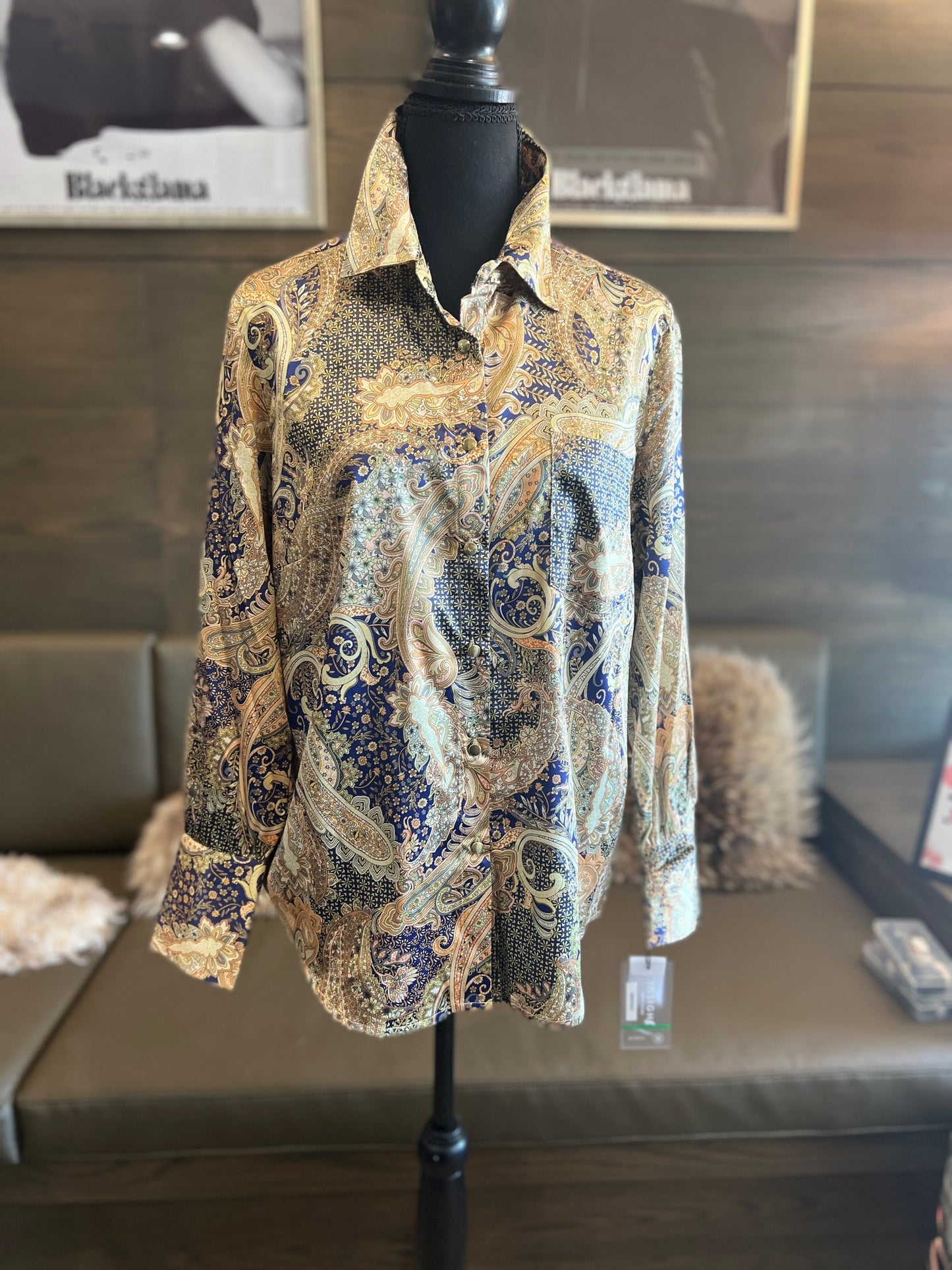 Insight Queen Paisley Satin Blouse