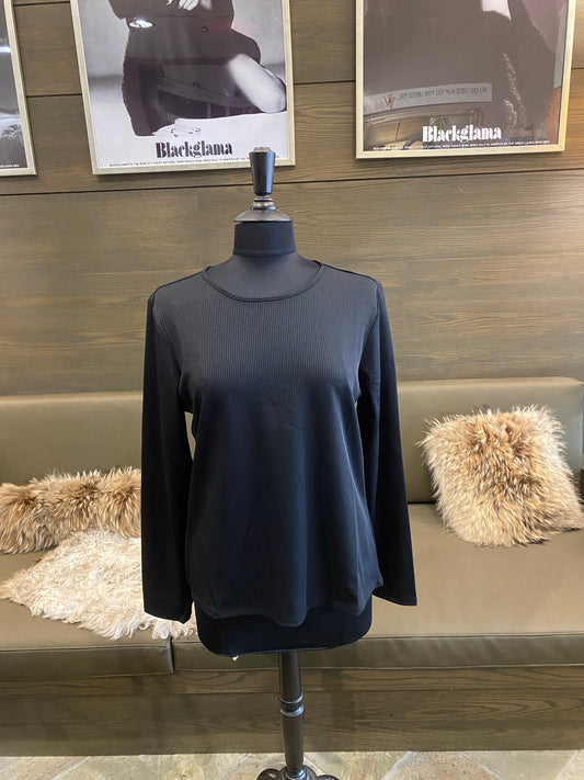 Kozan Black Ribbed Long Sleeve Top