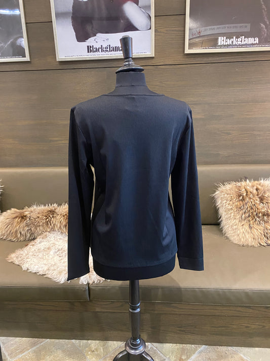 Kozan Black Ribbed Long Sleeve Top