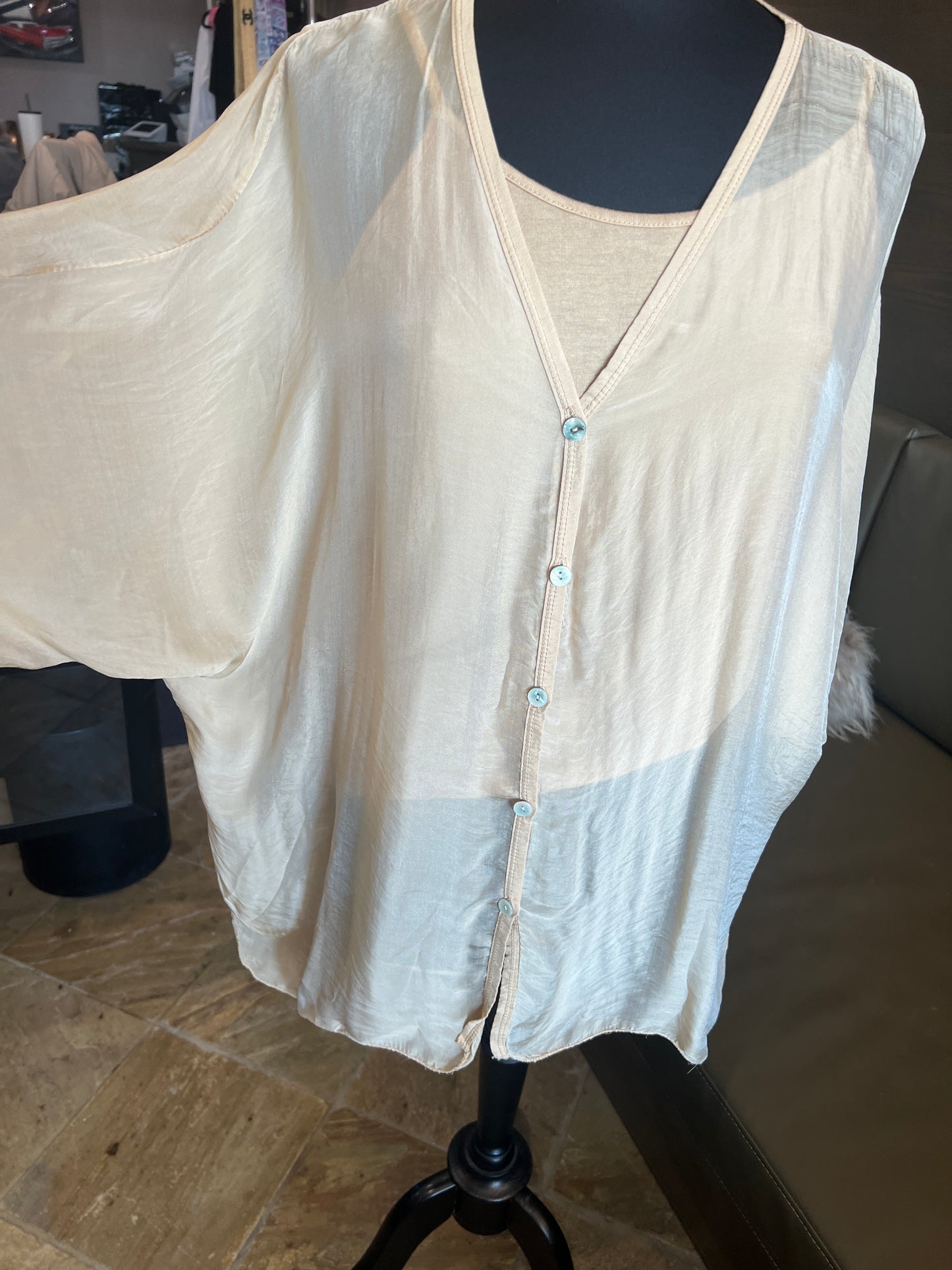 Gigi Moda Silk Top with Tank O/S
