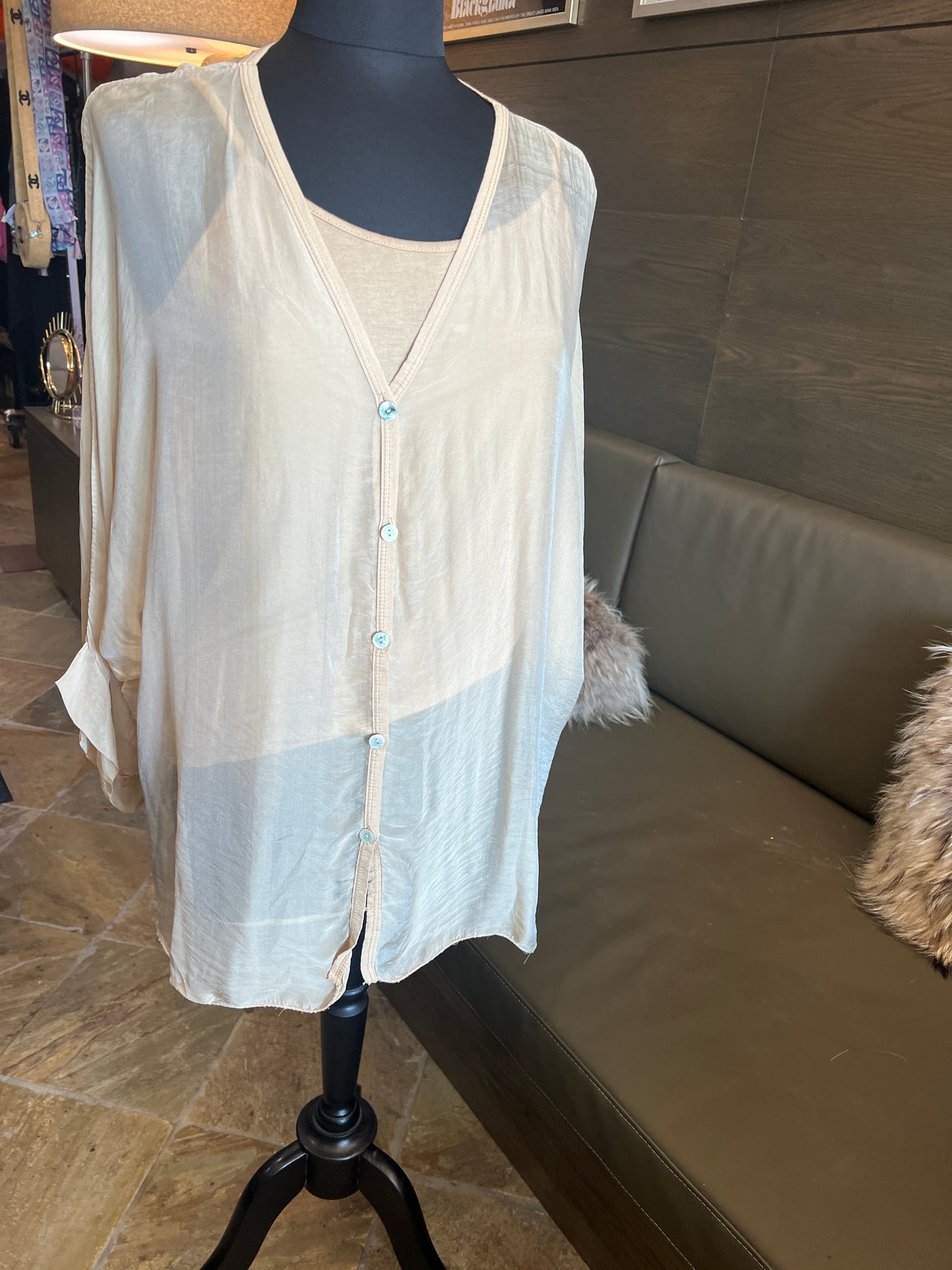 Gigi Moda Silk Top with Tank O/S