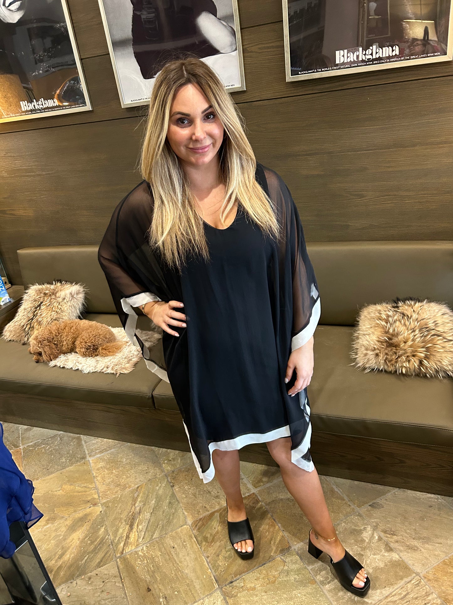 Julian Chang Penny Dress Black w/White