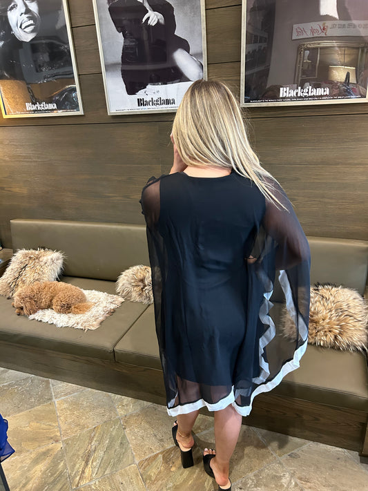 Julian Chang Penny Dress Black w/White