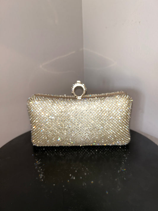 Bijou Stunning Evening Bag Crystal Mesh Ring Wearable Art