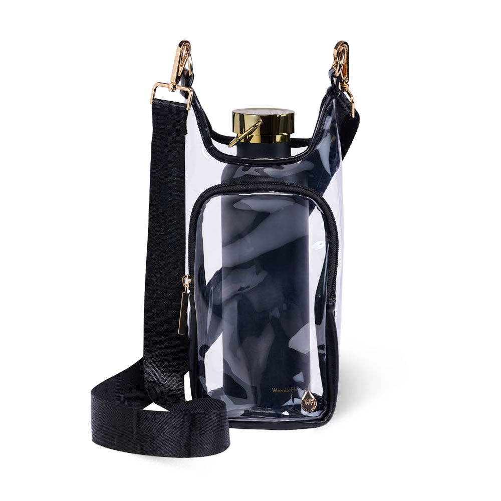 WanderFull Clear HydroBag® Stadium with Black Trim and Matching RFID Pouch