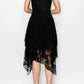 Origami Apparel Whimsical Sleeveless Lace Midi Dress With Unattached Slip