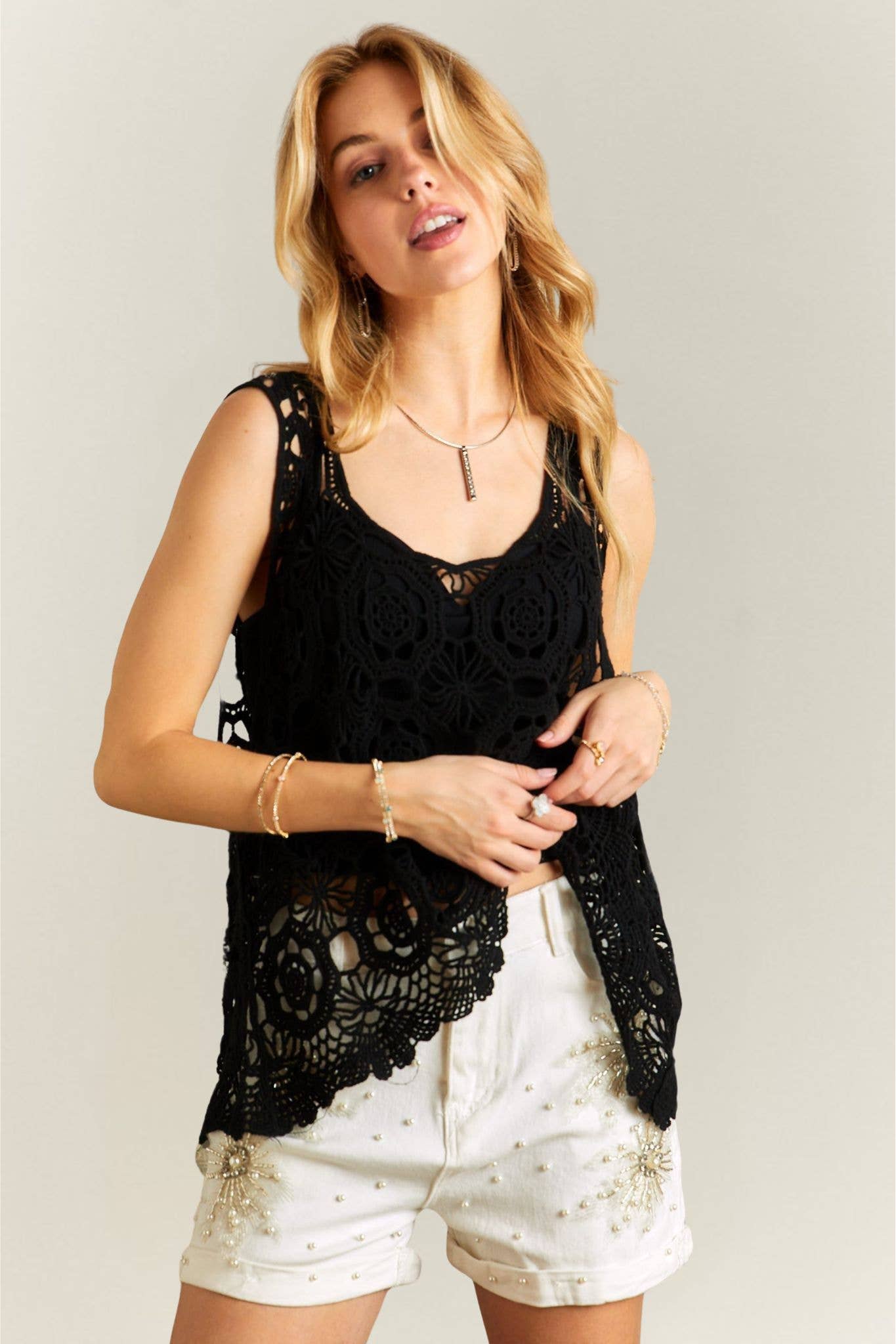 Adora Casual Crochet Tank Top