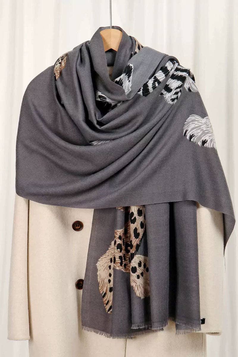 Animal Print Sheer Cape Scarf