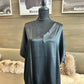 Elle Satin V Neck Short Sleeve Top / Draw String Wide Leg Pant Set