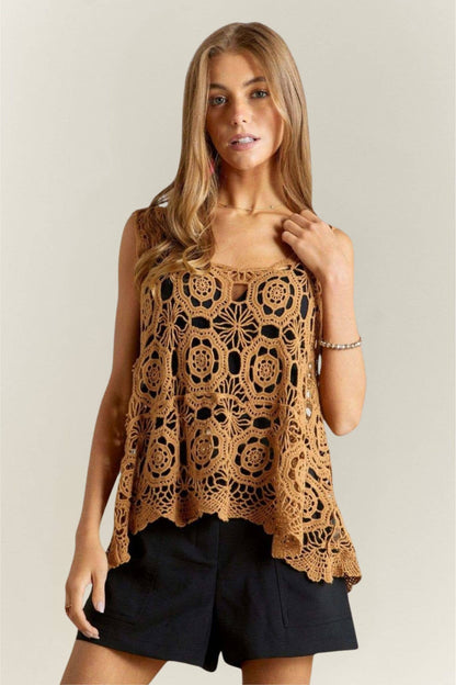 Adora Casual Crochet Tank Top