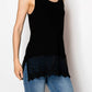 Origami Floral Laced Hem Tank Top