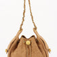 Quilted Suede Chain Drawstring Shoulder Bag