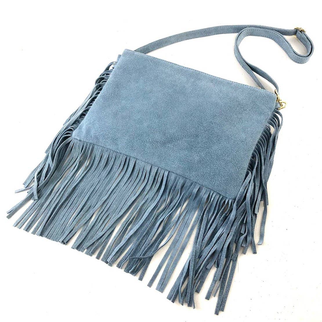 Milano Amour Miele Crossbody Suede Fringe Bag