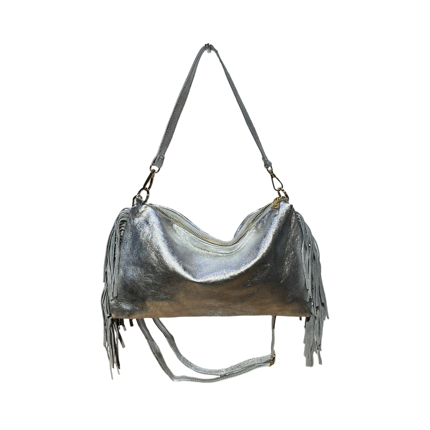 Louisa lee Iridescent Leather Bag with Fringe
