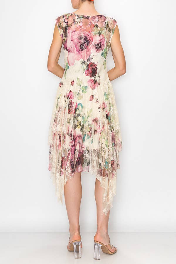 Origami Apparel Big Rose Lace Dress